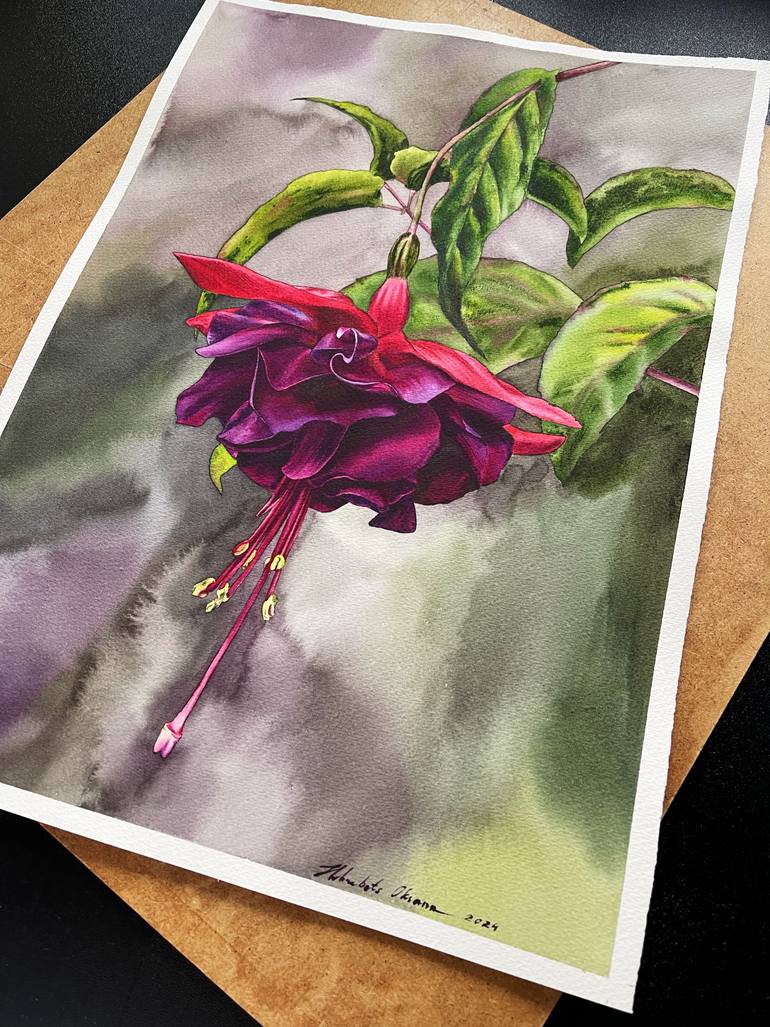 Original Contemporary Floral Painting by Oksana Shkrebets