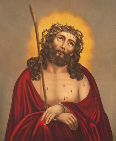 Jesus Christ with crown of thorns (1890) thumb
