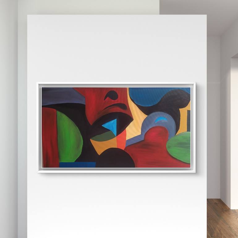 Original Geometric Abstract Painting by Raïssa Asobo
