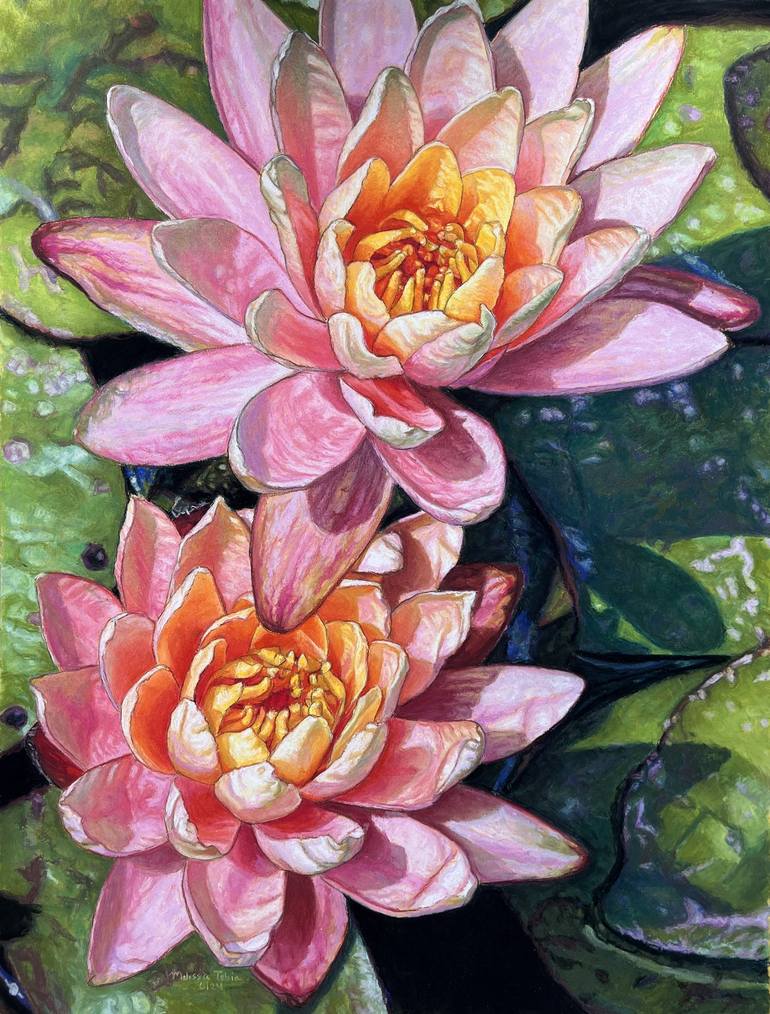 Original Romanticism Floral Drawings by Melissa Tobia