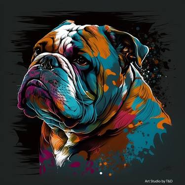 Bulldog 4 - digital art acrylic, oil thumb