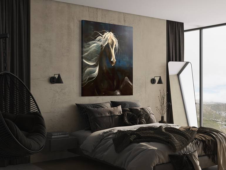 Original Abstract Expressionism Horse Painting by Tamara Andjus