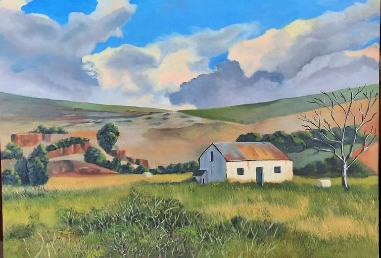 Original Landscape Painting by Laetitia Berry | Impressionism Art on Canvas | The old farm house