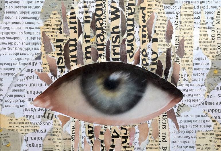Original Fine Art Portrait Collage by Marion Poetsch Dittmar