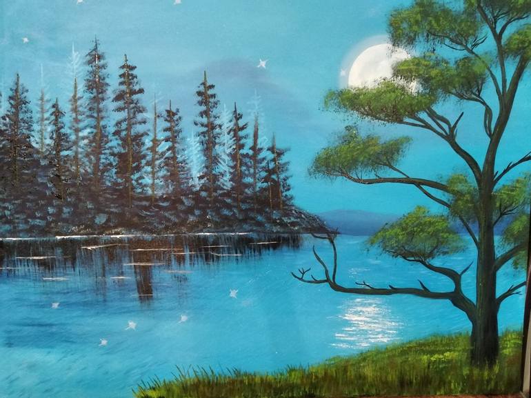 Original Romanticism Landscape Painting by Sahrosh Asmat