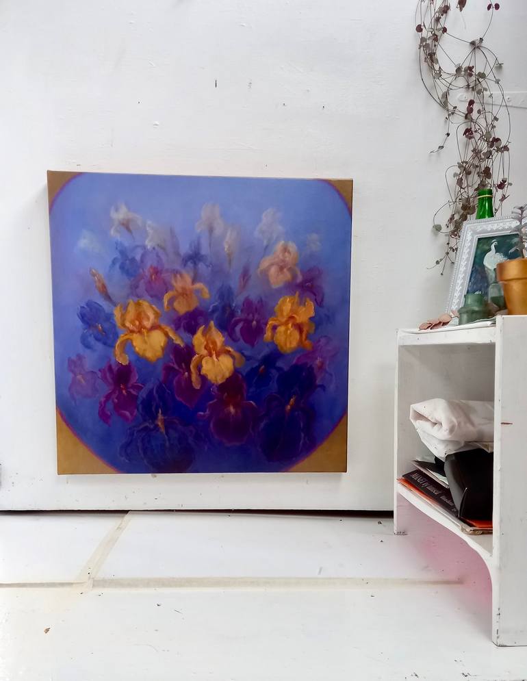 Original Art Deco Floral Painting by Lee Campbell