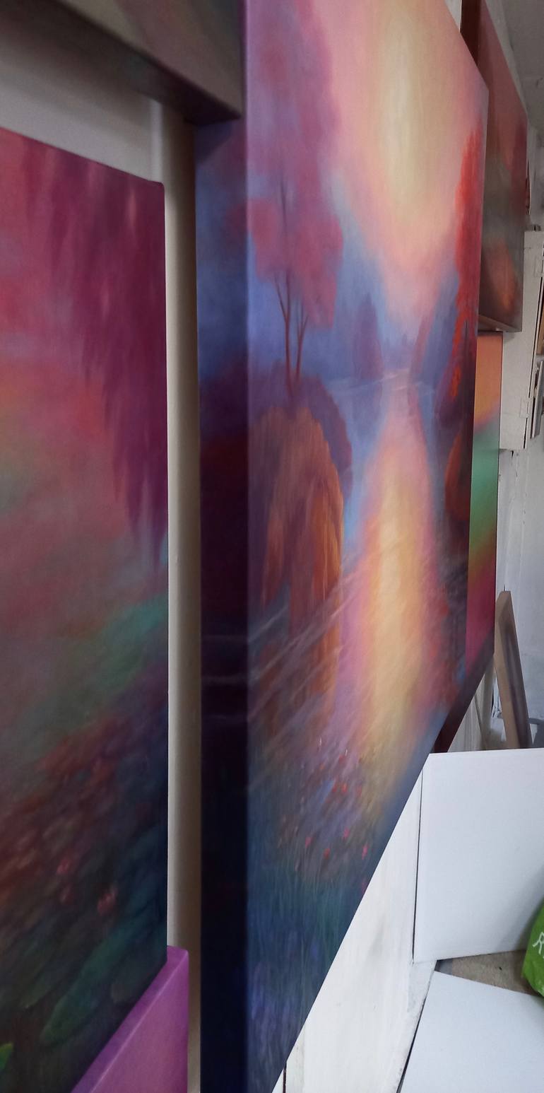 Original Art Nouveau Landscape Painting by Lee Campbell