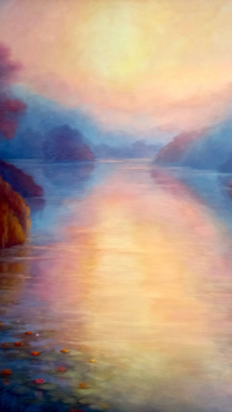 Original Art Nouveau Landscape Painting by Lee Campbell