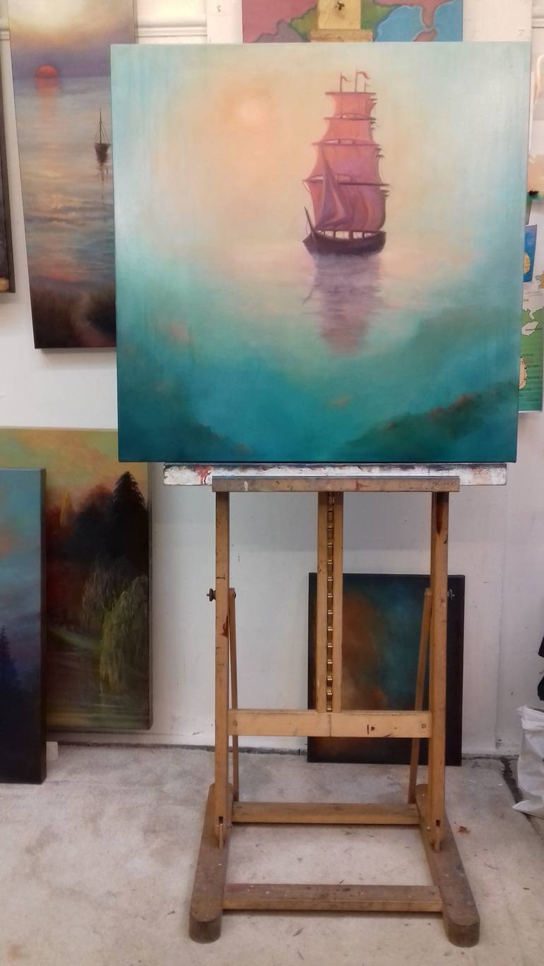 Original Figurative Sailboat Painting by Lee Campbell