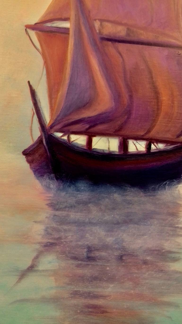 Original Figurative Sailboat Painting by Lee Campbell