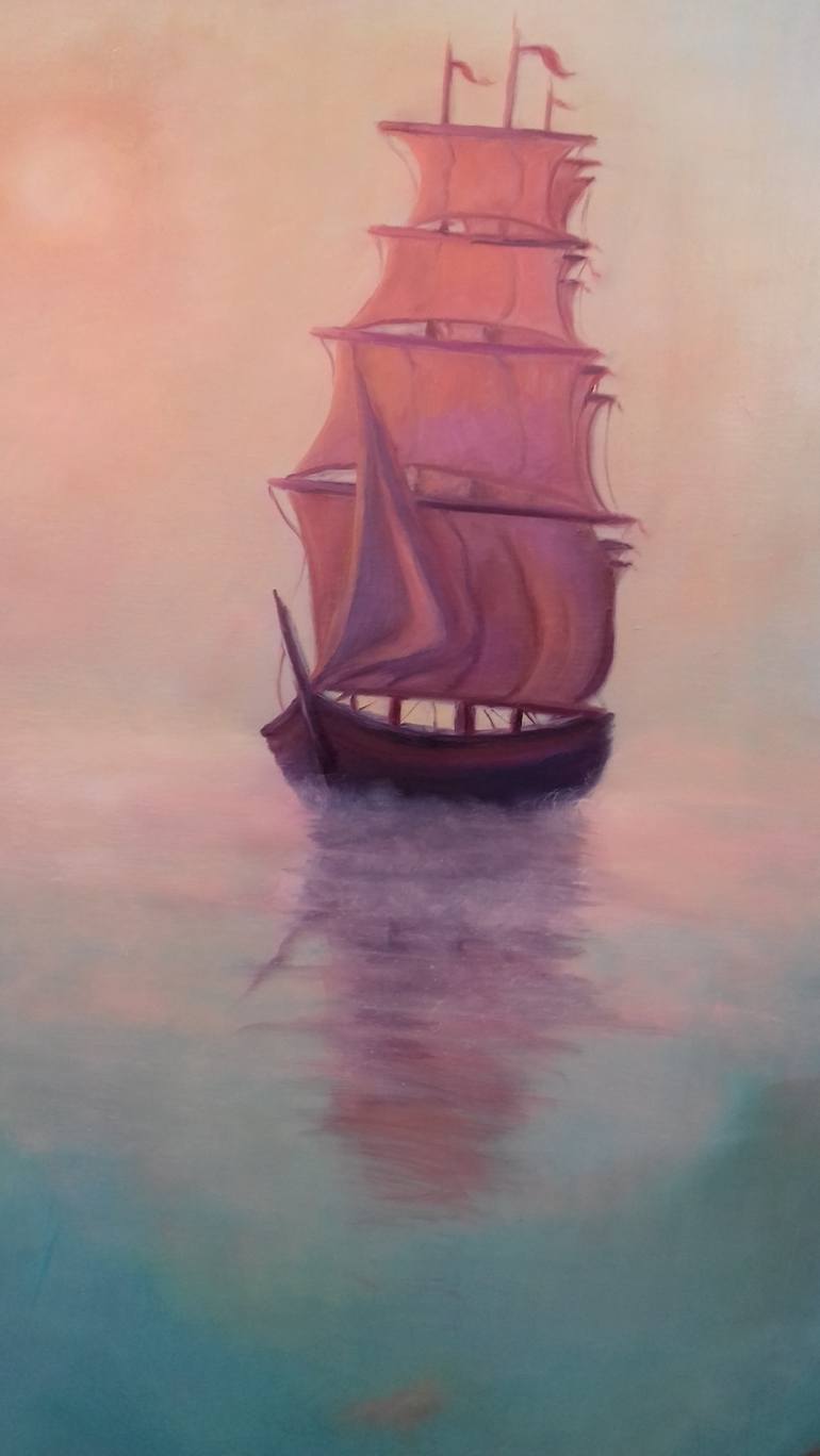 Original Figurative Sailboat Painting by Lee Campbell