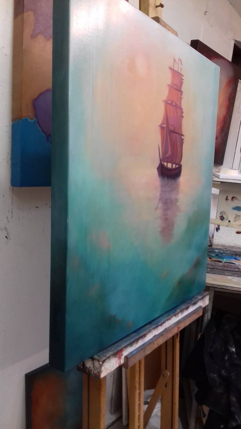 Original Figurative Sailboat Painting by Lee Campbell