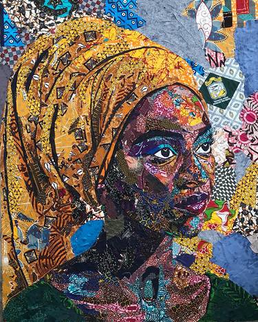 Original Abstract Portrait Collage by kofi Owusu