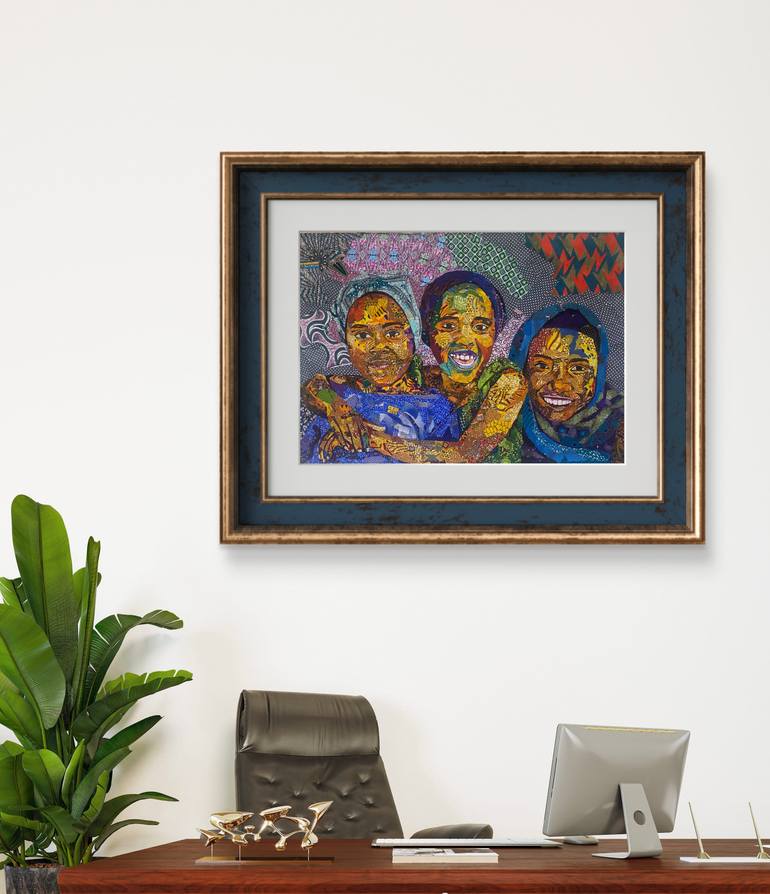 Original Abstract Expressionism People Collage by Kofi Owusu