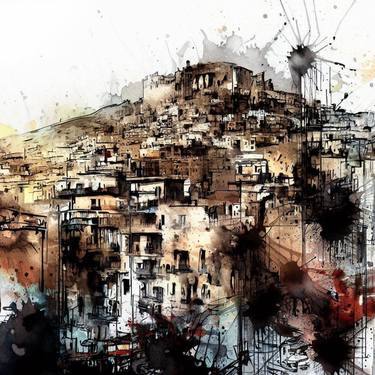 Original Abstract Expressionism Cities Printmaking by Francesco Mappa
