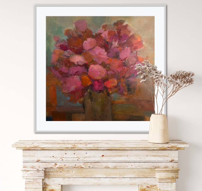 Original Abstract Floral Drawing by Chua Kok Hooi