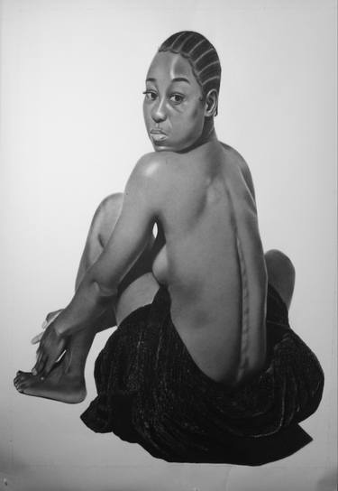 Original Realism Nude Drawings by Lynda Charles