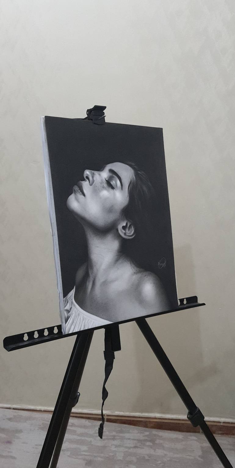 Original Portraiture People Drawing by Ahmed Alhussain