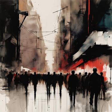 Print of Abstract People Paintings by Mounir Khalfouf