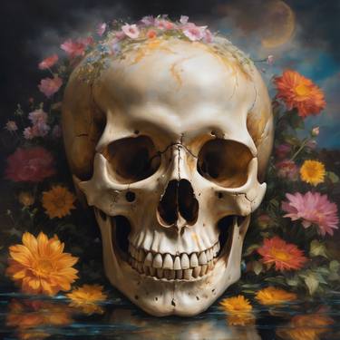 Floral Skull, Halloween Home Decor, Skulls thumb