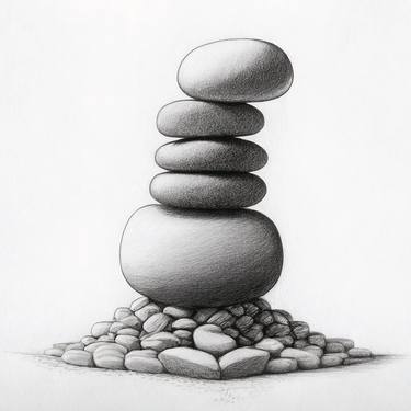 Printable Wall Art Zen With Balancing Stones Stacked Rocks thumb