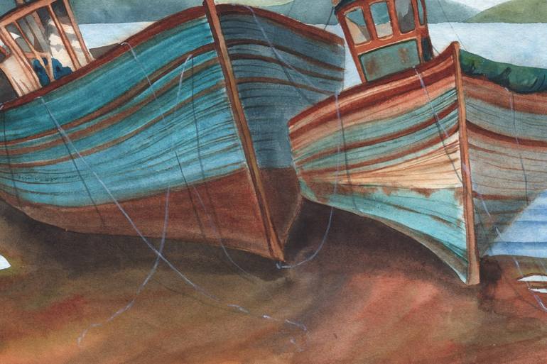Original Boat Painting by Svitlana Yanyeva