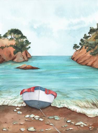 Original Realism Boat Paintings by Svitlana Yanyeva