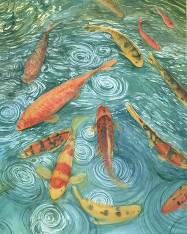 Original Impressionism Fish Paintings by Svitlana Yanyeva