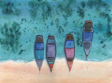 Print of Boat Paintings by Svitlana Yanyeva