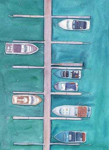 Original Boat Paintings by Svitlana Yanyeva