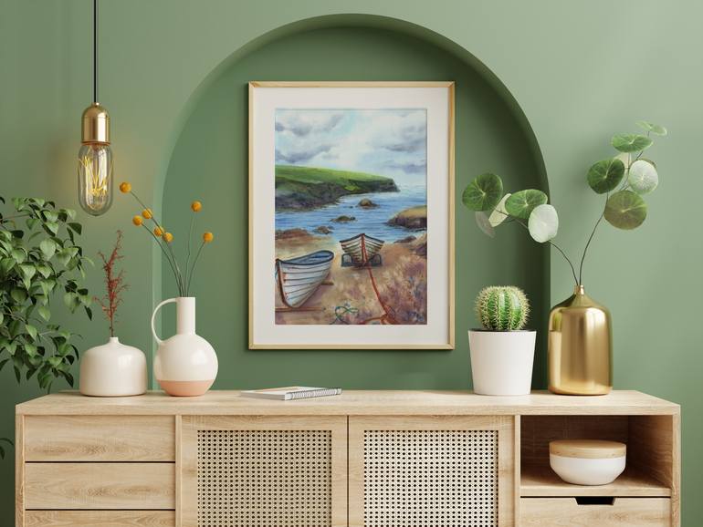 Original Expressionism Boat Painting by Svitlana Yanyeva