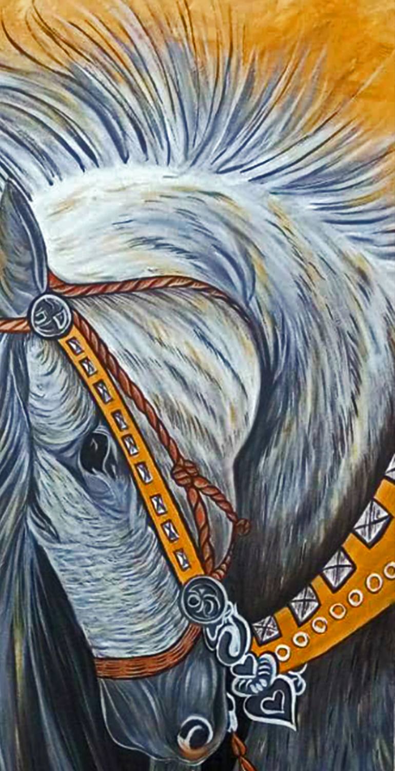 Original Abstract Horse Painting by Samson Stephen Hanya