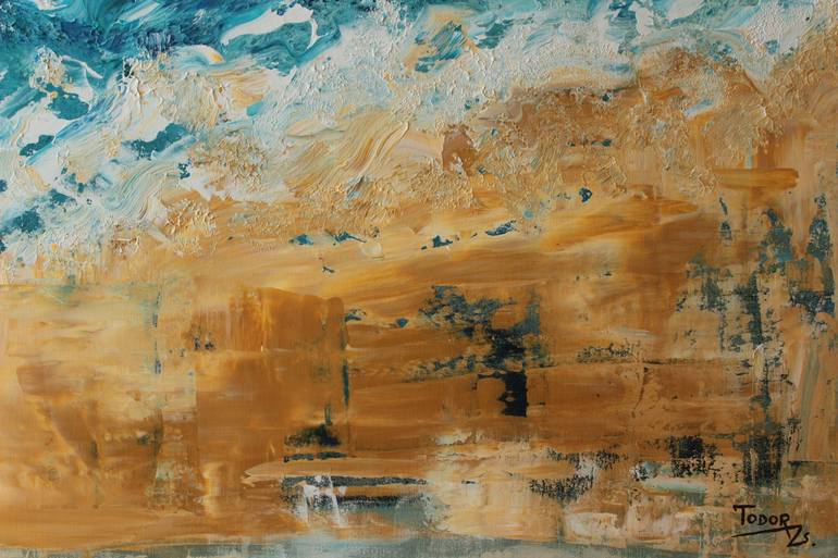 Original Abstract Beach Painting by Todor Attila Zsolt