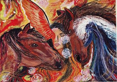 Original Expressionism Horse Mixed Media by Sapna Ojha