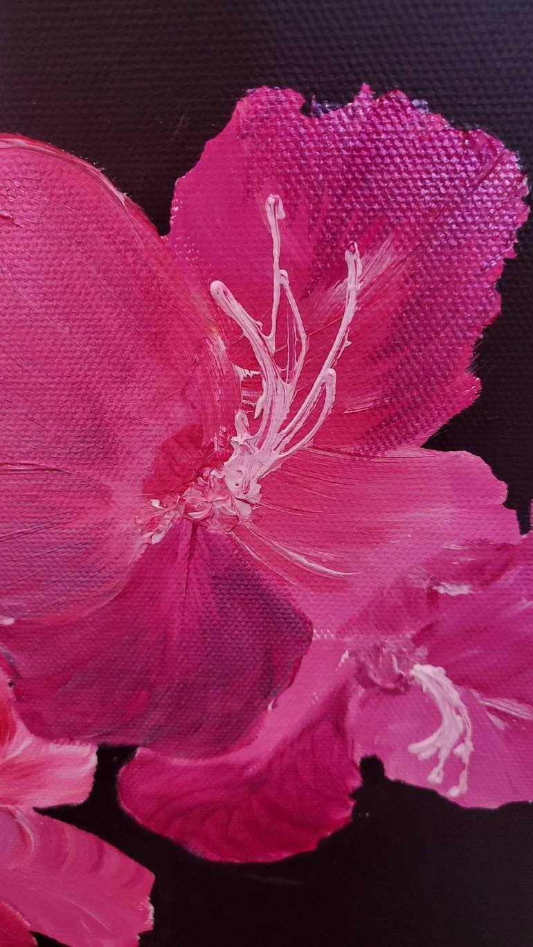 Original Fine Art Floral Painting by Changying Zheng