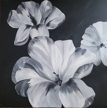 Original Fine Art Floral Paintings by Changying Zheng