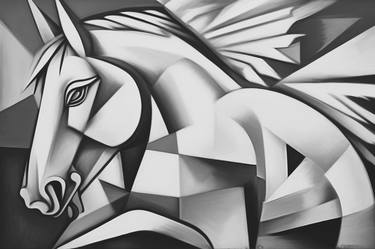 Original Cubism Animal Paintings by Claudia Guerra