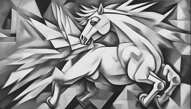 Original Cubism Animal Paintings by Claudia Guerra