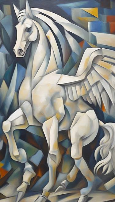 Original Cubism Animal Paintings by Claudia Guerra