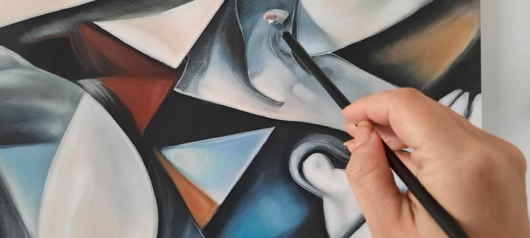 Original Cubism Abstract Painting by Claudia Guerra