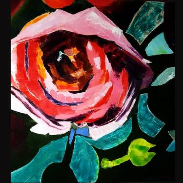 Rose Flower Oil Painting Floral Original Art Still Life Artwork thumb