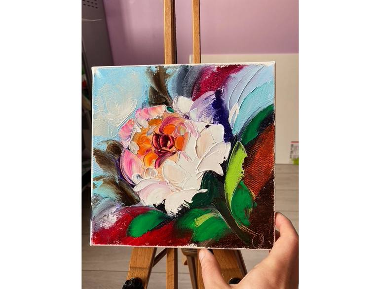 Original Impressionism Floral Painting by Elena Shilina
