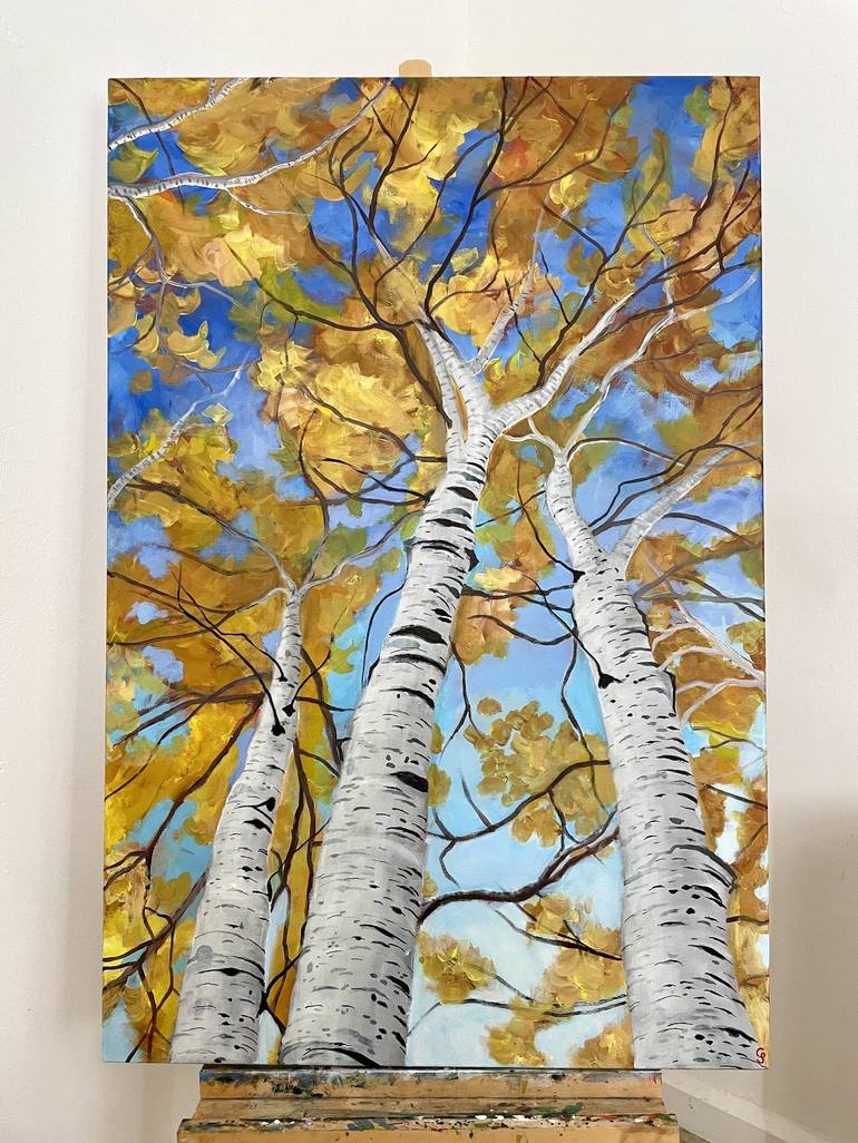 Original Impressionism Tree Painting by Claudia Schmit