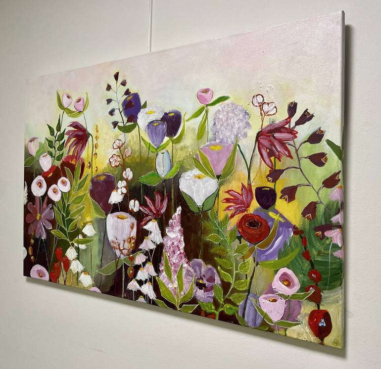 Original Expressionism Floral Painting by Claudia Schmit