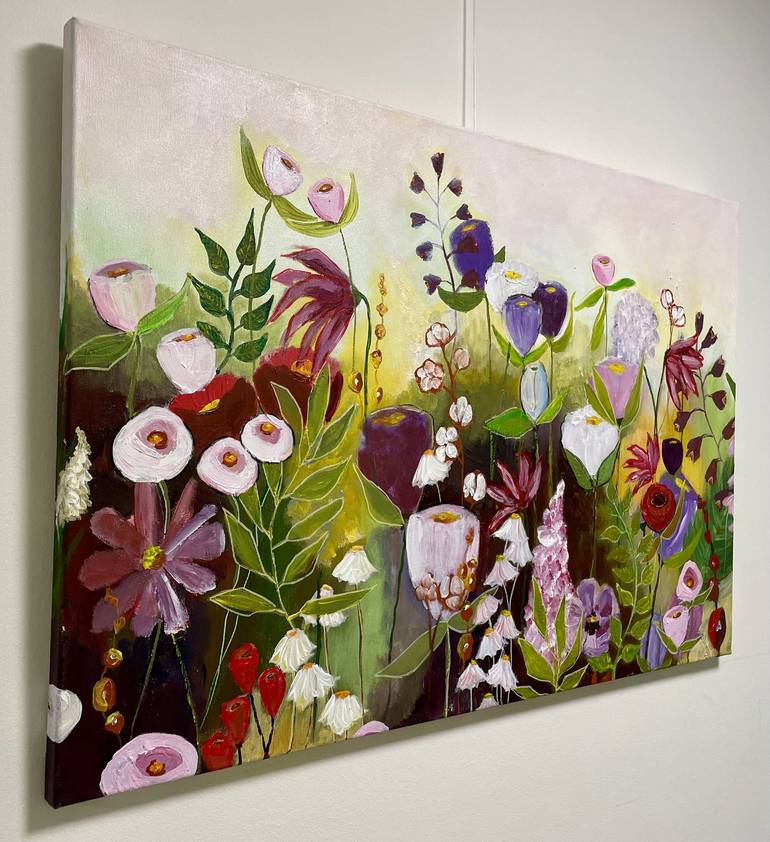 Original Expressionism Floral Painting by Claudia Schmit