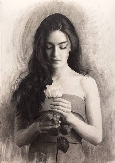 Girl with a flower thumb