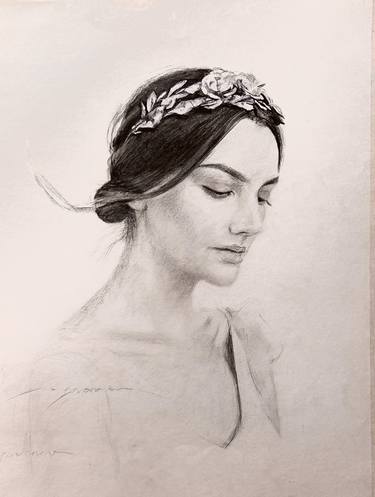 Print of Realism Women Drawings by Bunyod Suvonov