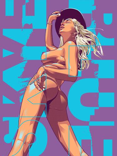 Print of Nude Digital by Ricky Cañeso Jr