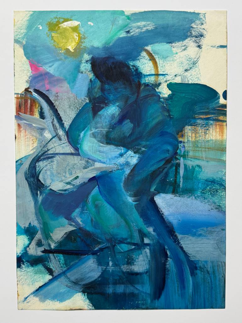 Original Abstract Expressionism People Painting by Albina Onay