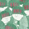 Close-up of the drawing “Obey (green, red)”